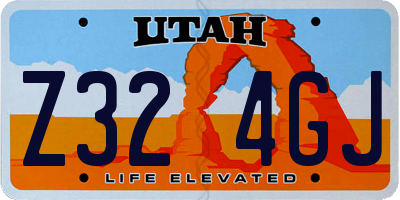 UT license plate Z324GJ