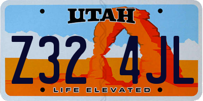 UT license plate Z324JL