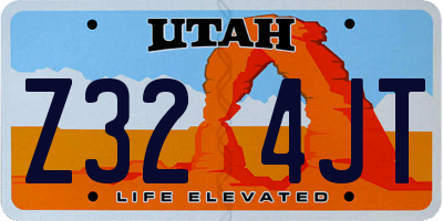 UT license plate Z324JT