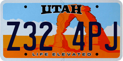 UT license plate Z324PJ