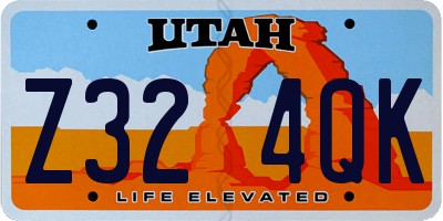 UT license plate Z324QK