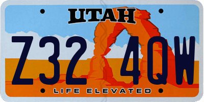 UT license plate Z324QW