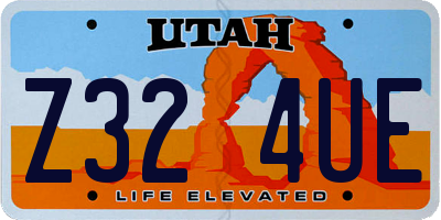 UT license plate Z324UE