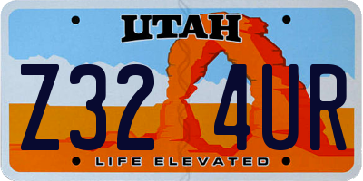 UT license plate Z324UR