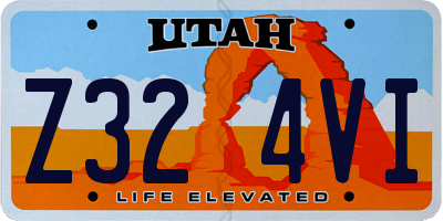 UT license plate Z324VI