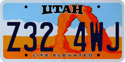 UT license plate Z324WJ