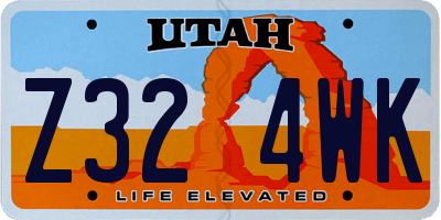 UT license plate Z324WK