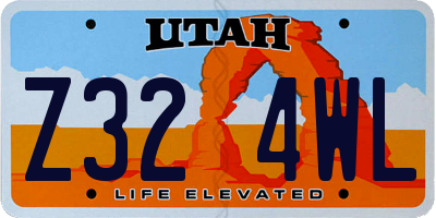 UT license plate Z324WL