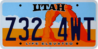 UT license plate Z324WT