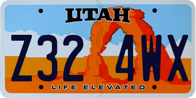 UT license plate Z324WX