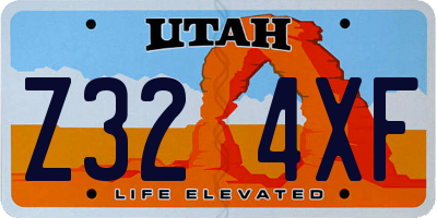UT license plate Z324XF