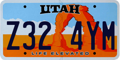 UT license plate Z324YM