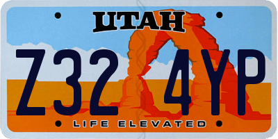 UT license plate Z324YP