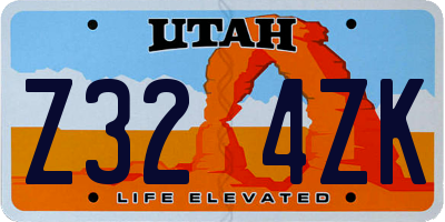UT license plate Z324ZK