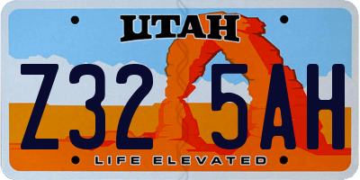 UT license plate Z325AH