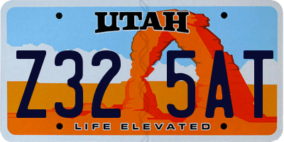 UT license plate Z325AT