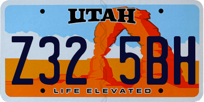 UT license plate Z325BH