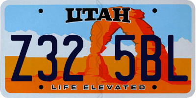 UT license plate Z325BL