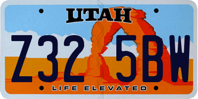 UT license plate Z325BW
