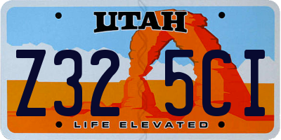 UT license plate Z325CI