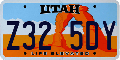 UT license plate Z325DY