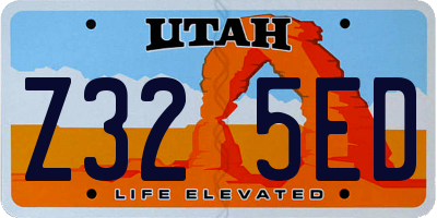 UT license plate Z325ED