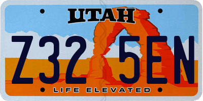 UT license plate Z325EN