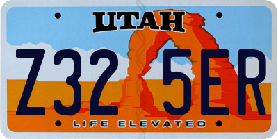 UT license plate Z325ER