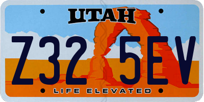 UT license plate Z325EV