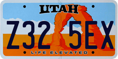 UT license plate Z325EX
