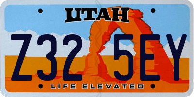 UT license plate Z325EY