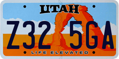 UT license plate Z325GA