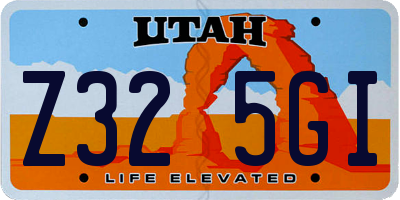 UT license plate Z325GI