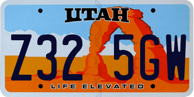 UT license plate Z325GW
