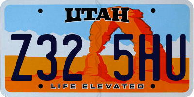 UT license plate Z325HU