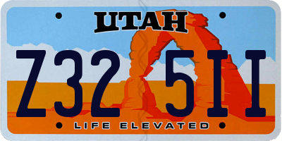 UT license plate Z325II