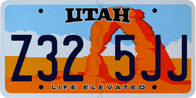 UT license plate Z325JJ