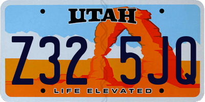 UT license plate Z325JQ