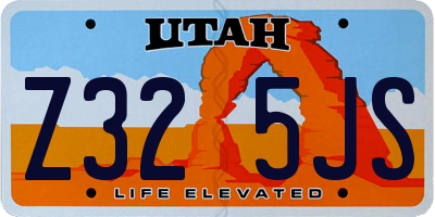 UT license plate Z325JS