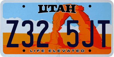 UT license plate Z325JT