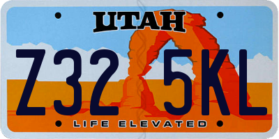 UT license plate Z325KL
