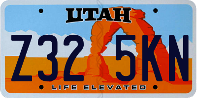 UT license plate Z325KN