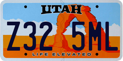 UT license plate Z325ML