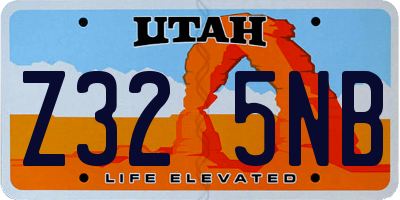 UT license plate Z325NB