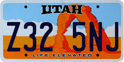 UT license plate Z325NJ