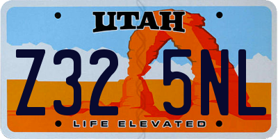 UT license plate Z325NL