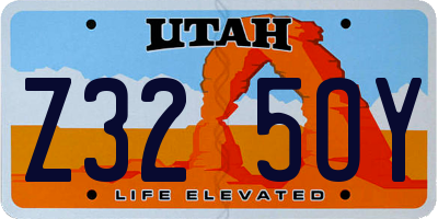 UT license plate Z325OY