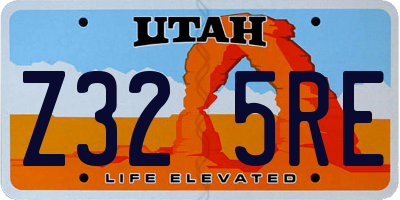 UT license plate Z325RE
