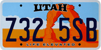 UT license plate Z325SB