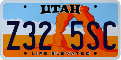 UT license plate Z325SC
